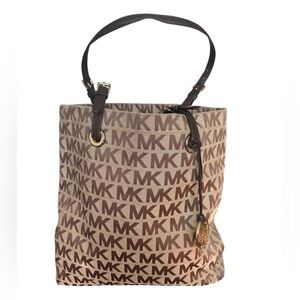 Michael Kors Tan and Brown MK Tote